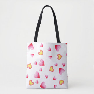 Romantic Cute Red Heart Tote Bag