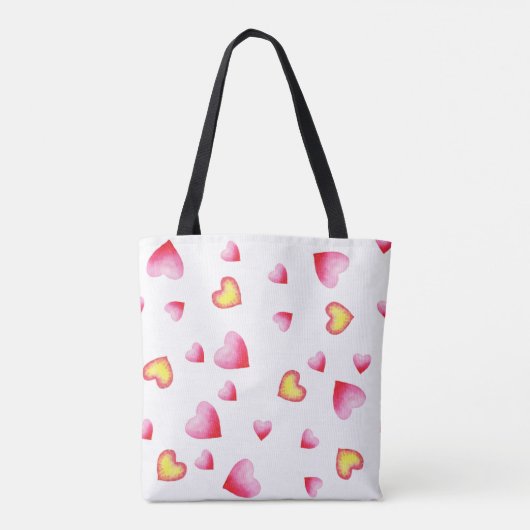 Romantic Cute Red Heart Tote Bag (Achterkant)