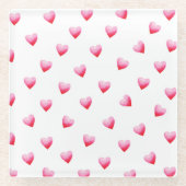 Romantic Cute Red Heart Valentijnsdag Glazen Onderzetter (Voorkant)