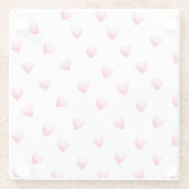 Romantic Cute Red Heart Valentijnsdag Glazen Onderzetter (Achterkant)