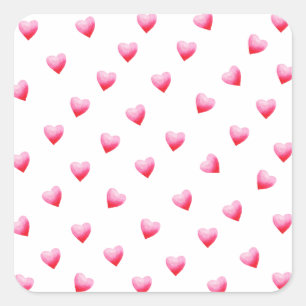 Romantic Cute Red Heart Vierkante Sticker