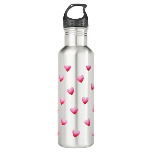 Romantic Cute Red Heart Waterfles (Voorkant)