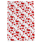 Romantic Cute Red Hearts Pattern Valentijnsdag Medium Cadeauzakje (Achterkant)