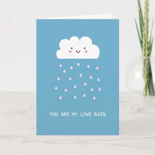 Romantic Cute Smiling Cloud You are My Love Rain  Kaart