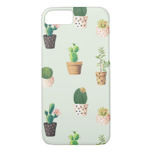 Romantic Cute succulent cactus op de achtergrond v Case-Mate iPhone Case