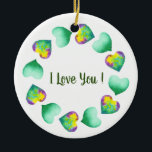 Romantic Cute Waterverf Green Valentijnsdag Keramisch Ornament<br><div class="desc">Romantic Cute Waterverf Green Heart Birthday. Valentijnsdag. In mijn collectie vind je de geschikte modellen voor dit ontwerp. Overeenkomende objecten beschikbaar.</div>