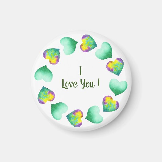 Romantic Cute Waterverf Green Valentijnsdag Magneet (Voorkant)