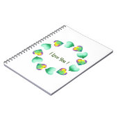 Romantic Cute Waterverf Green Valentijnsdag Notitieboek (Linkerzijde)