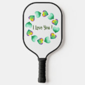 Romantic Cute Waterverf Green Valentijnsdag Pickleball Paddle (Achterkant)