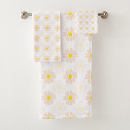Romantic Daisies Ditsy Floral Pattern Trendy Bath Bad Handdoek (Insitu)
