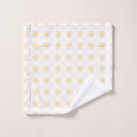 Romantic Daisies Ditsy Floral Pattern Trendy Bath Bad Handdoek (Wasdoekje)