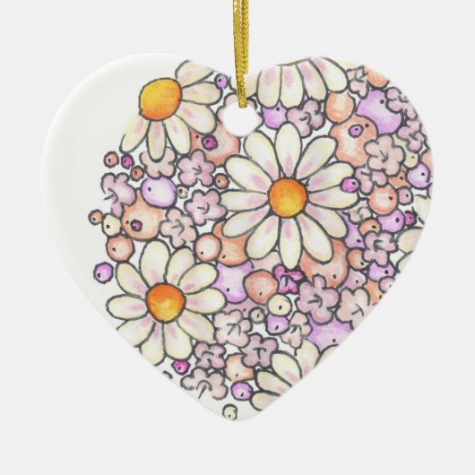 Romantic Daisies Keramisch Ornament (Voorkant)