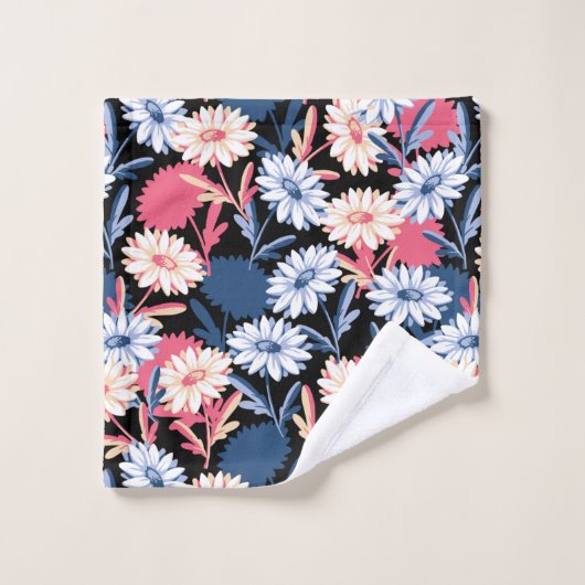 Romantic Daisy Flower in the Night Bad Handdoek (Wasdoekje)