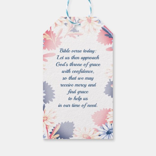 Romantic Daisy Flower Pattern Cadeaulabel (Achterkant)