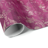  Romantic Damask Burgundy Gold Cadeaupapier (Rol Hoek)