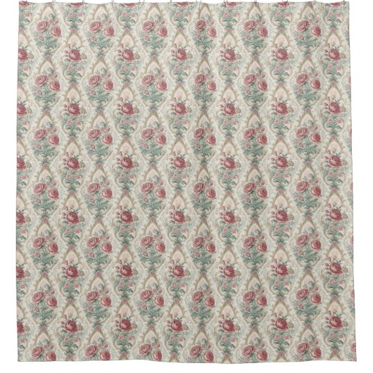 Romantic Damask Curtain Pastel Victorian Accent Douchegordijn (Voorkant)