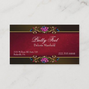 Romantic Damask en Gold Visitekaartje