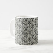 Romantic Damask Mok, grijs Koffiemok (Voorkant links)