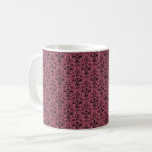 Romantic Damask Mok, Magenta Koffiemok (Voorkant links)