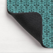 Romantic Damask Mousepad, Blauwgroen Muismat (Hoek)