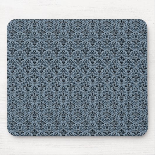 Romantic Damask Mousepad, Blue Muismat (Voorkant)
