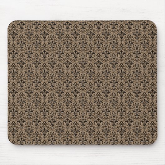 Romantic Damask Mousepad, Chocolate Muismat (Voorkant)