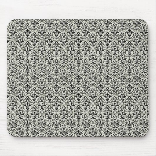 Romantic Damask Mousepad, Grey Muismat (Voorkant)