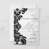 Romantic Damask Shadows Damask Wedding RSVP (Voorkant)