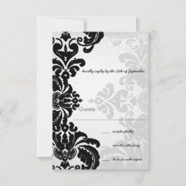Romantic Damask Shadows Damask Wedding RSVP