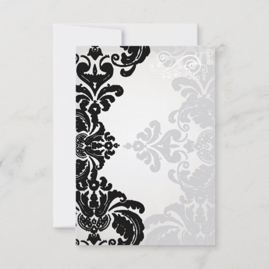Romantic Damask Shadows Damask Wedding RSVP (Achterkant)