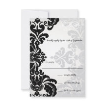 Romantic Damask Shadows Damask Wedding RSVP