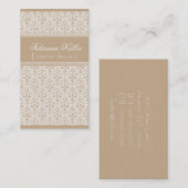 Romantic Damask Visitekaartje, Latte Visitekaartje (Voorkant / Achterkant)