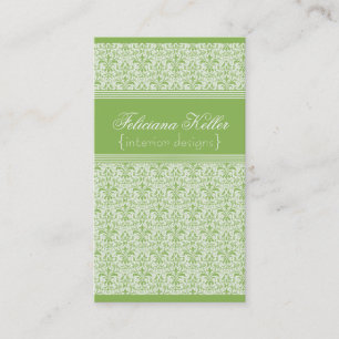 Romantic Damask Visitekaartje, Light Green Visitekaartje