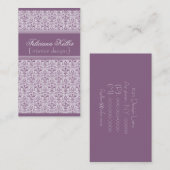 Romantic Damask Visitekaartje, Lila Visitekaartje (Voorkant / Achterkant)