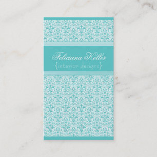 Romantic Damask Visitekaartje, Turquoise Visitekaartje
