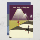 Romantic Dancer and Guitarist Lamps Lights Wedding Kaart (Voorkant / Achterkant)