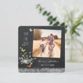 Romantic Dandelion Photo Wedding Save the Date (Staand voorkant)
