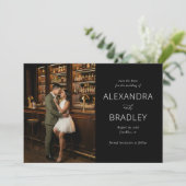 Romantic Dark Elegant Photo Save The Date (Staand voorkant)