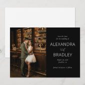 Romantic Dark Elegant Photo Save The Date (Voorkant / Achterkant)