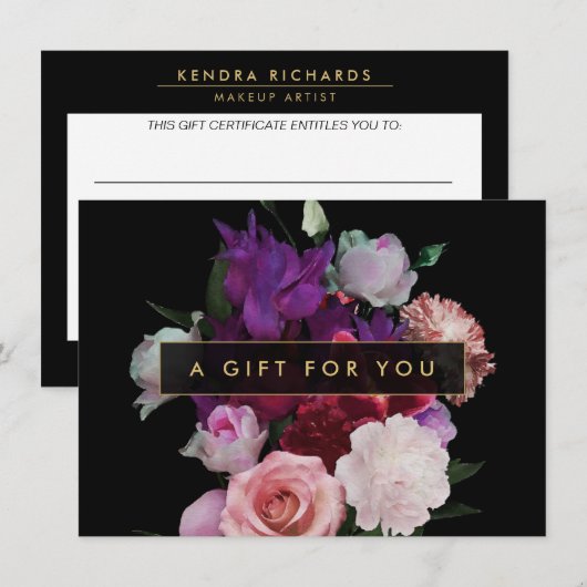 Romantic Dark Florals Cadeaubon (Voorkant / Achterkant)