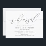 Romantic Dark Gray, Wedding Rehearsal and Dinner Kaart<br><div class="desc">Modern Romantic Manuscript van de Romance, de Rehearsal van de Weddenschap van het Binnenkomen kaart. Een huwelijksrepetitie met de toekomstige Bride en de toekomstige Groom, voor hun grote dag? Nodig de gasten uit met deze Wedding Rehearsal Dinner Invitation Card. Voeg uw repetitieve diner details toe in het overeenkomende lettertype/lettertype. thema...</div>