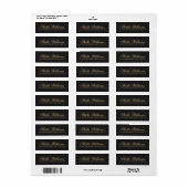 Romantic dark grijs kalligrafiescriptadres etiket (Full Sheet)