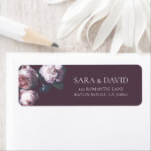 Romantic Dark Moody Autumn Floral Return Address Etiket (Insitu)