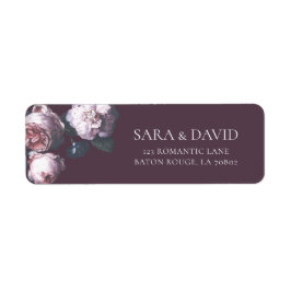 Romantic Dark Moody Autumn Floral Return Address Etiket