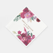 Romantic Dark Moody Burgundy Maroon Floral Wedding Servet (Hoek)