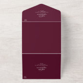 Romantic Dark & Moody Burgundy Weduwfoto All In One Uitnodiging (Buitenkant)
