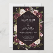 Romantic Dark Moody Floral Wedding Kaart (Voorkant)