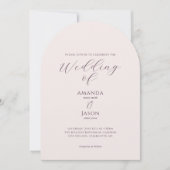 Romantic dark plum purple fall floral wedding kaart (Voorkant)