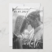 Romantic de Foto bewaart de datum Uitnodiging (Voorkant)