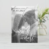 Romantic de Foto bewaart de datum Uitnodiging (Staand voorkant)